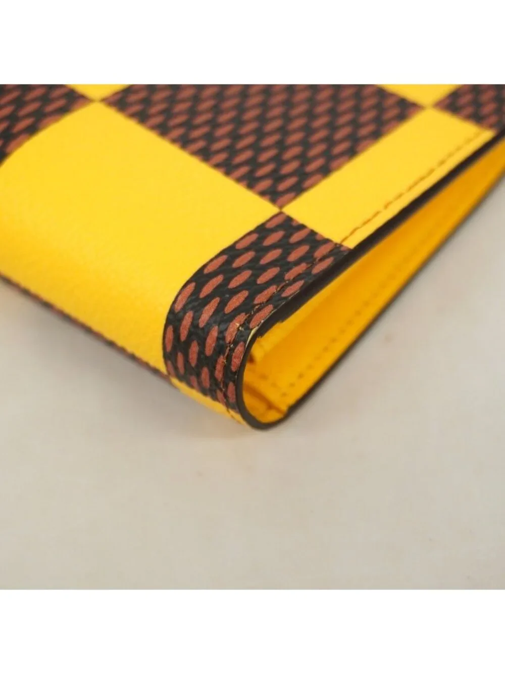 Louis Vuitton Wallet Damier Pop Portefeuille Brazza NM Yellow Brown